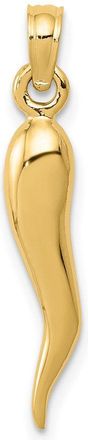 Diamond2Deal 14k Gold Medium 3-D Italian Horn Pendant