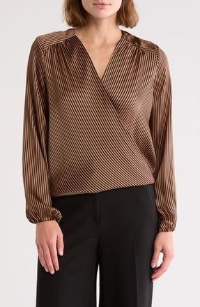 T Tahari Plus 1X Beige Combo 2024 Pattern Crew Neck Ribbed Trim Long Sleeve Sweater