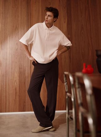 Le 31 Mens Soft monochrome pant Paris fit - High rise relaxed