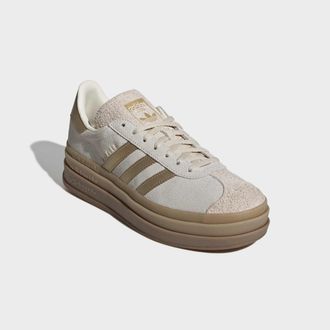 adidas Sneaker ADIDAS ORIGINALS GAZELLE BOLD, Damen, Gr. 38,5, cream wei&szlig;, cream wei&szlig;, braun desert, Leder, Schuhe Sneaker