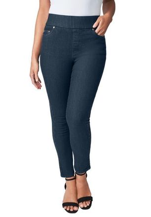Jessica London Comfort Waist Scalloped Ankle Jean in Indigo at Nordstrom, Size 26