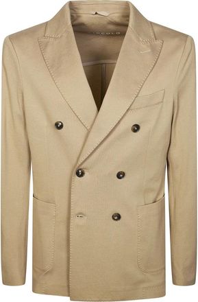 Circolo 1901 Giacca Doppio Petto Piquet - Heren - Blazers - Beige - M - Jassen
