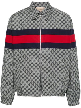 Gucci Katoenen bomberjack met logoprint - Blauw