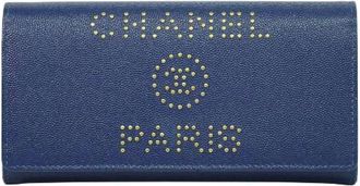 Chanel Pre-owned Wallets, female, Blue, Size: ONE SIZE Pre-owned Leather Wallet
