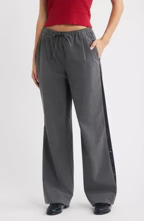 Rowing Blazers Pinstripe Everyday Wide Leg Pants in Gray at Nordstrom, Size X-Small