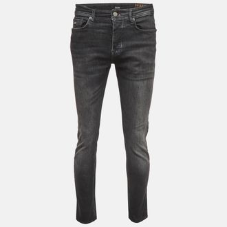 HUGO BOSS Boss By Hugo Boss Black Denim Taber Tapered Fit Jeans M Waist