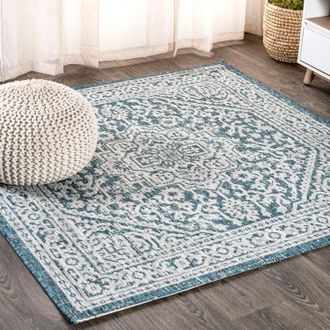 Jonathan Y Designs Sinjuri Medallion Textured Weave Indoor/Outdoor Square Area Rug