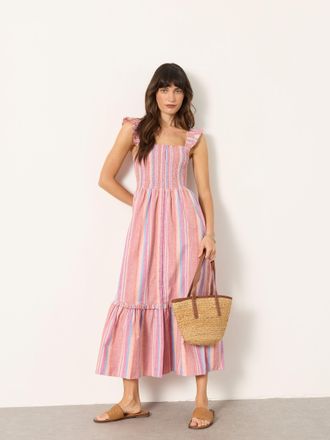 Fat Face FatFace Eva Pink Regular Midi Dress