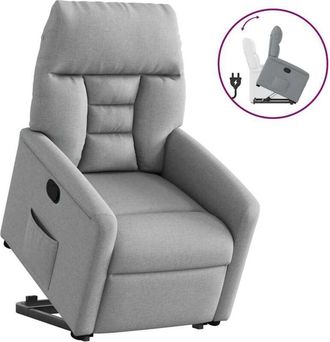 vidaXL Vidaxl - Sill&oacute;n Reclinable Elevable De Tela Gris Claro