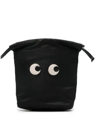 Anya Hindmarch Make-up tas met patch - Zwart