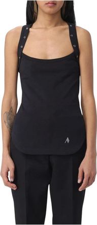 The Attico Lila Tanktop - Dames - Tops zonder mouwen - Zwart - XS - Katoen - Tops