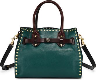 OLD TREND Westland Genuine Leather Studded Mini Tote in Teal at Nordstrom