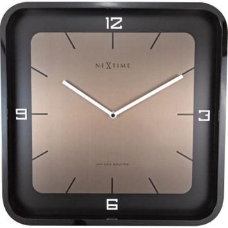 NeXtime Wall clock - NeXtime - Square Wall - 40 x 40 x 4 cm - Wood - Black