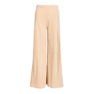 Forte_Forte High-rise Trousers in Double Velvet - female - Forte Forte - Wide Trousers - Beige - L - Trousers