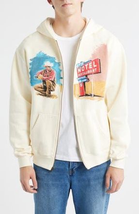 One Of These Days Mornings First Remark Cotton Graphic Hoodie in Bone at Nordstrom Rack, Size Medium