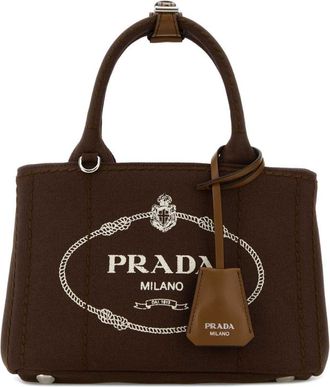 Prada Brown Logo Mini Tote