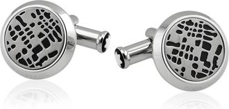 Montblanc Dots pattern Steel PVD Black Cufflinks