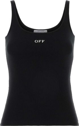 Off-white Black Stretch Cotton Tank Top