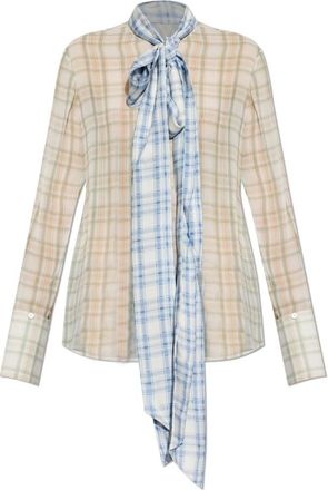 Acne Studios Shirts, female, Multicolor, Size: L Silk blouse with scarf
