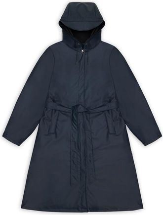 Rains Navy A-Line Regenjas - Dames - Regenjassen - Blauw - M - Polyester - Jassen