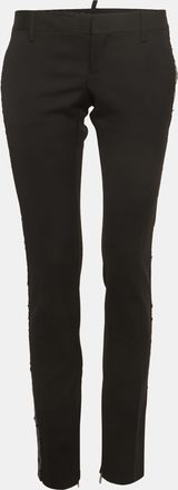 Dsquared2 Black Gabardine Sequin Detail Trousers