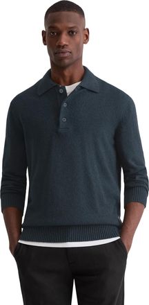 Marc O'Polo Polokragenpullover MARC OPOLO regular fit aus Bio-Baumwoll-Boucl&eacute;, Herren, Gr. XL, schwarz navy, Strick, Obermaterial: 94% Baumwolle, 6% Polyester, re