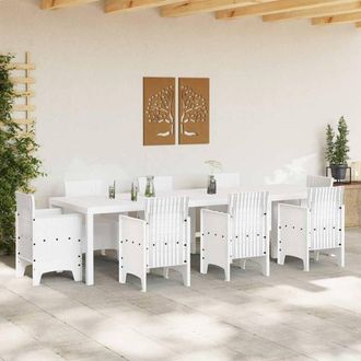Berkfield Home Garden Table White 300x100x73 cm Poly Rattan | Size: 300 x 100 x 73 cm