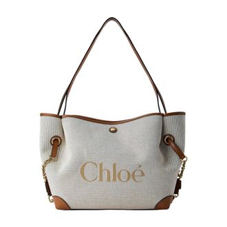 Chlo&eacute; Clover Double Carry Bag - female - Chlo&eacute; - Shopping Bags - Beige - ONE SIZE - Bags
