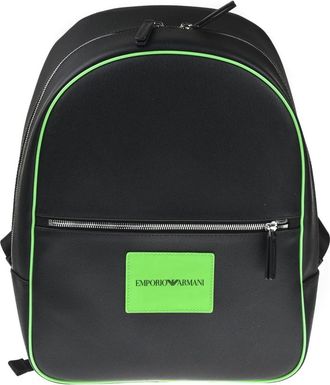 Emporio Armani Backpacks, male, Black, Size: ONE SIZE Backpack with patch and shoulder straps