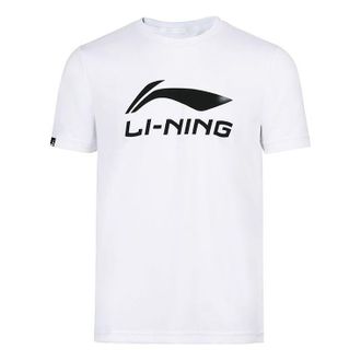 Li-Ning Badminton Big Graphic T-shirt White Black AHSR789-1