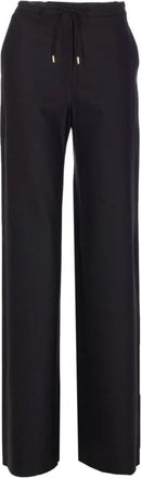 Max Mara Broeken, Dames, Zwart, S, Wol, Denaro Wool Twill Drawstring Broeken