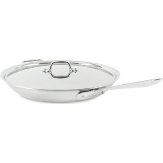 All-Clad D3 Fry Pan With Lid in Silver at Nordstrom