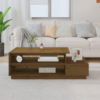 vidaXL Vidaxl - Mesa De Centro Madera Maciza De Pino Marr&oacute;n Miel 120x50x40,5 Cm