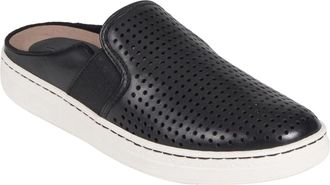 Earth Zest Womens Black Leather Perforated Slip On Comfort Shoes HTAT1112