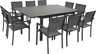 Happy Garden Conjunto jard&iacute;n VENEZIA 140/200 cm 10 pl. aluminio antracita