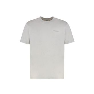 Off-white Gray Cotton Mens T-Shirt
