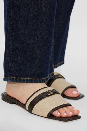 Tod's Slides With Appliqu&eacute;, Womens, Beige