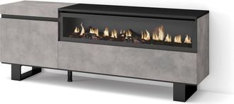 Skraut Home Skraut Home - Mueble Tv, Televisi&oacute;n, Muebles De Sal&oacute;n, Almacenaje, 150x57x35cm, Para Tv Hasta 65, Chimenea El&eacute;ctrica, Dise&ntilde;o Industrial, Estilo Modern