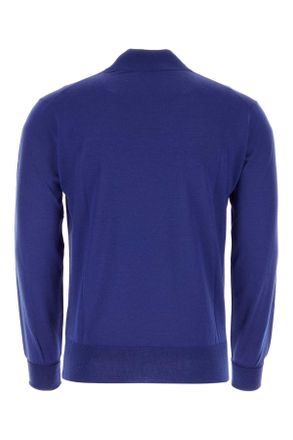 Pantaloni Torino Mens Electric Blue Wool Sweater 0345 Exterior: Virgin Maglieria