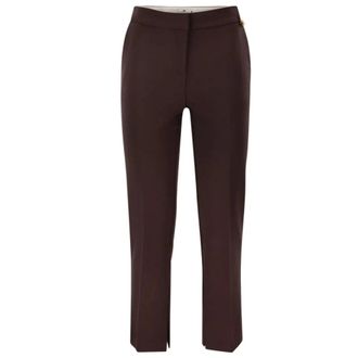 Elisabetta Franchi Chinos, female, Brown, Size: XL Lightweight Crepe Trousers