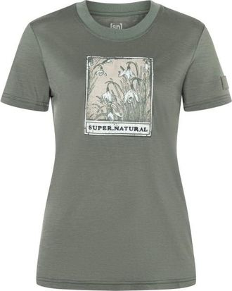 super.natural Snodrops Bio Jersey Tee Merinoshirt f&uuml;r Damen | eucalyptus / various
