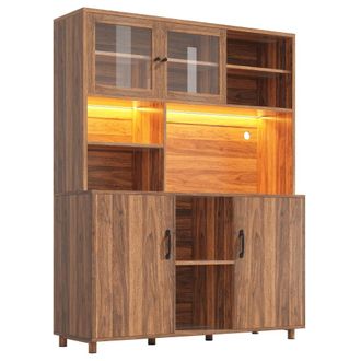 Urban Meuble Aparador alto con iluminaci&oacute;n LED y puertas de cristal