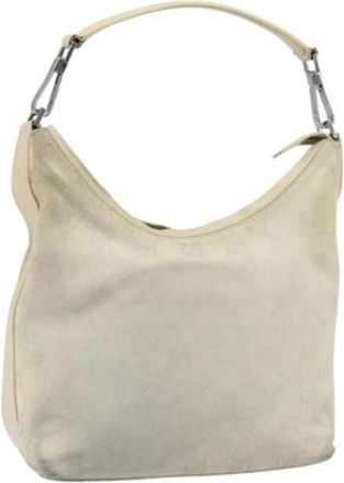 Gucci Pre-owned Vintage Schoudertas - Dames - Vintage Schoudertas - Wit - ONE Size - Su&egrave;de - Vintage