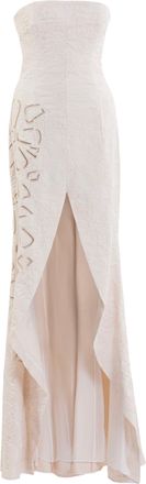 Saiid Kobeisy Jacquard Dress With Detachable Sleeves