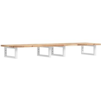 vidaXL Vidaxl - Estante De Lavabo De Pared Acero Y Madera Maciza De Acacia