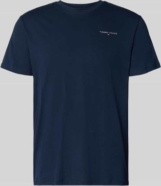 Tommy Jeans Slim Fit T-Shirt aus reiner Baumwolle Modell LINEAR CHEST TEE in Marine, Gr&ouml;&szlig;e XXL