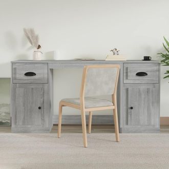 vidaXL Escritorio Con Armario Contrachapada Gris Sonoma Vidaxl