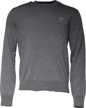 Dolce & Gabbana Trui met ronde hals - Heren - Ronde hals truien - Grijs - L - Truien & Vesten