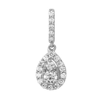 Diamond2Deal 14K White Gold Lab Grown Diamond Pendant (0.25ct, VS, G-H)