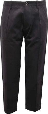 Nine In The Morning Broeken, Heren, Zwart, S, Katoen, Italiaanse katoenen zwarte broek